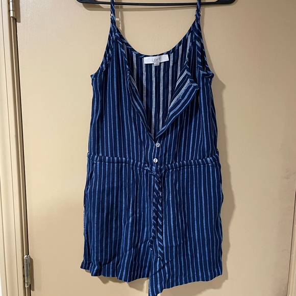LOFT Navy Striped One Piece - Picture 2 of 6
